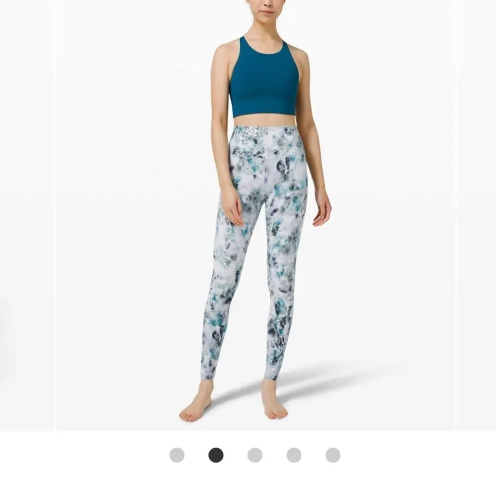 [lululemon athletica] Kleidofloral Blue and White High Rise Legging - Size 4